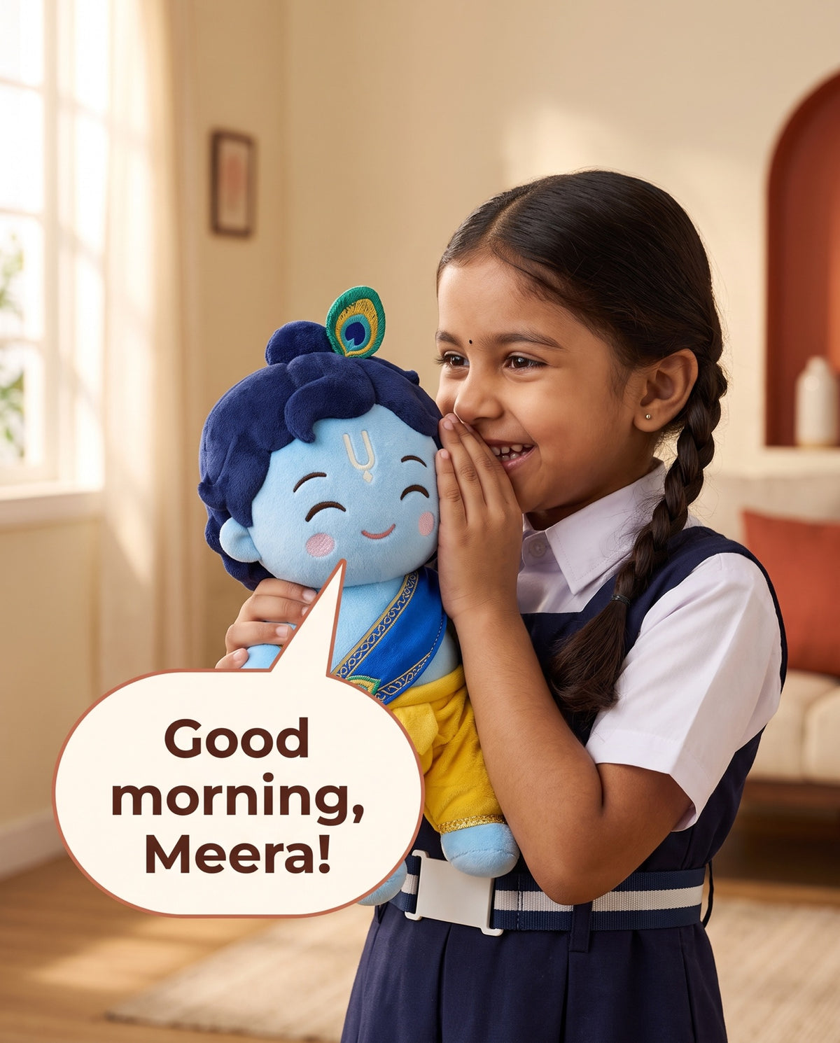 He knows your name — Kanha says: Good morning, Meera!